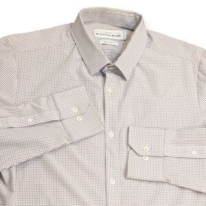 Mizzen+Main Performance Trim Fit Plaid Long Sleeve Button-up Shirtt SZ Medium